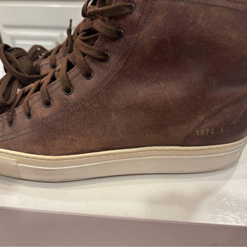 Common Projects Shell Toe High Sneakers - Cream - Picture 4 of 5